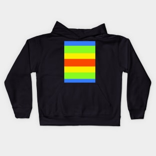 Blue, Yellow, Orange & Green Stripe Kids Hoodie